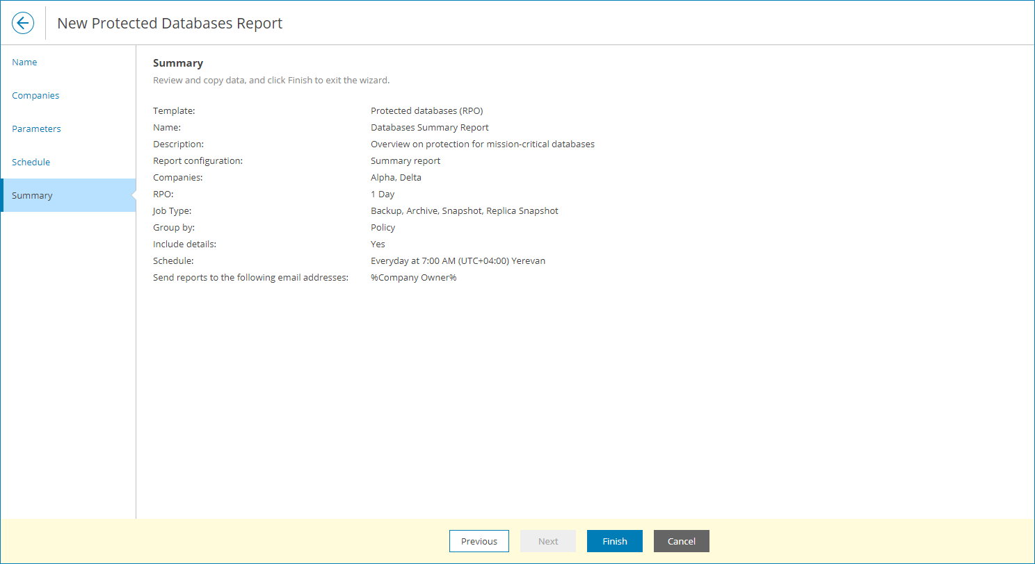 Review Report Configuration