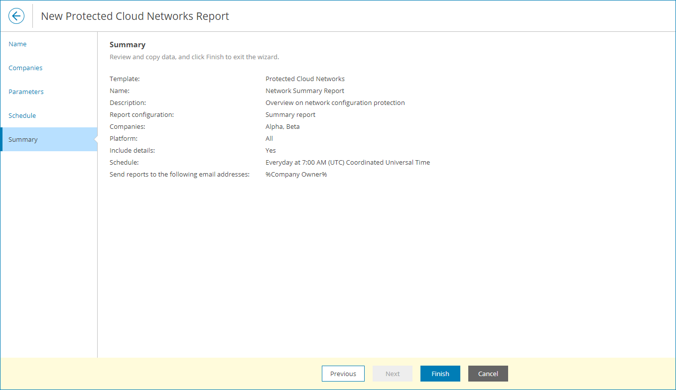 Review Report Configuration