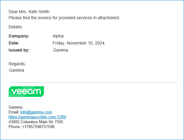 Billing Notification