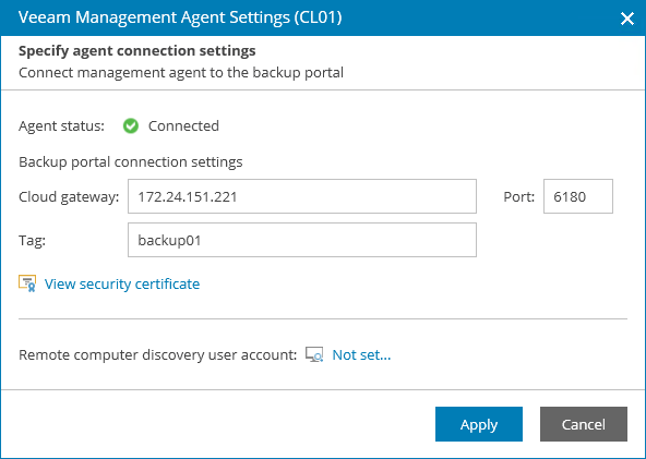 Configure Master Agent