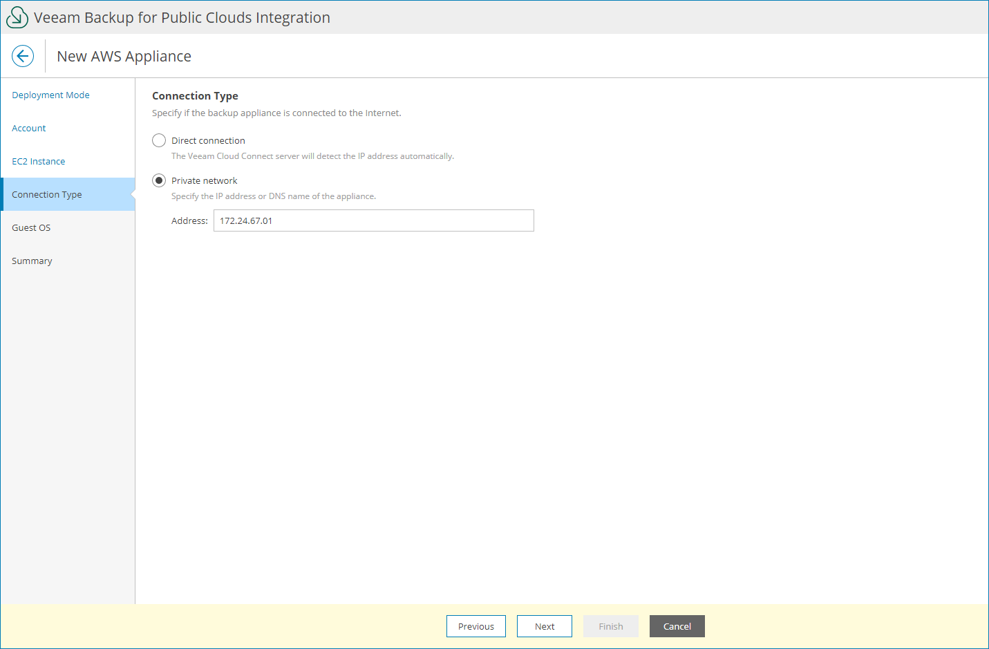Specify Connection Type