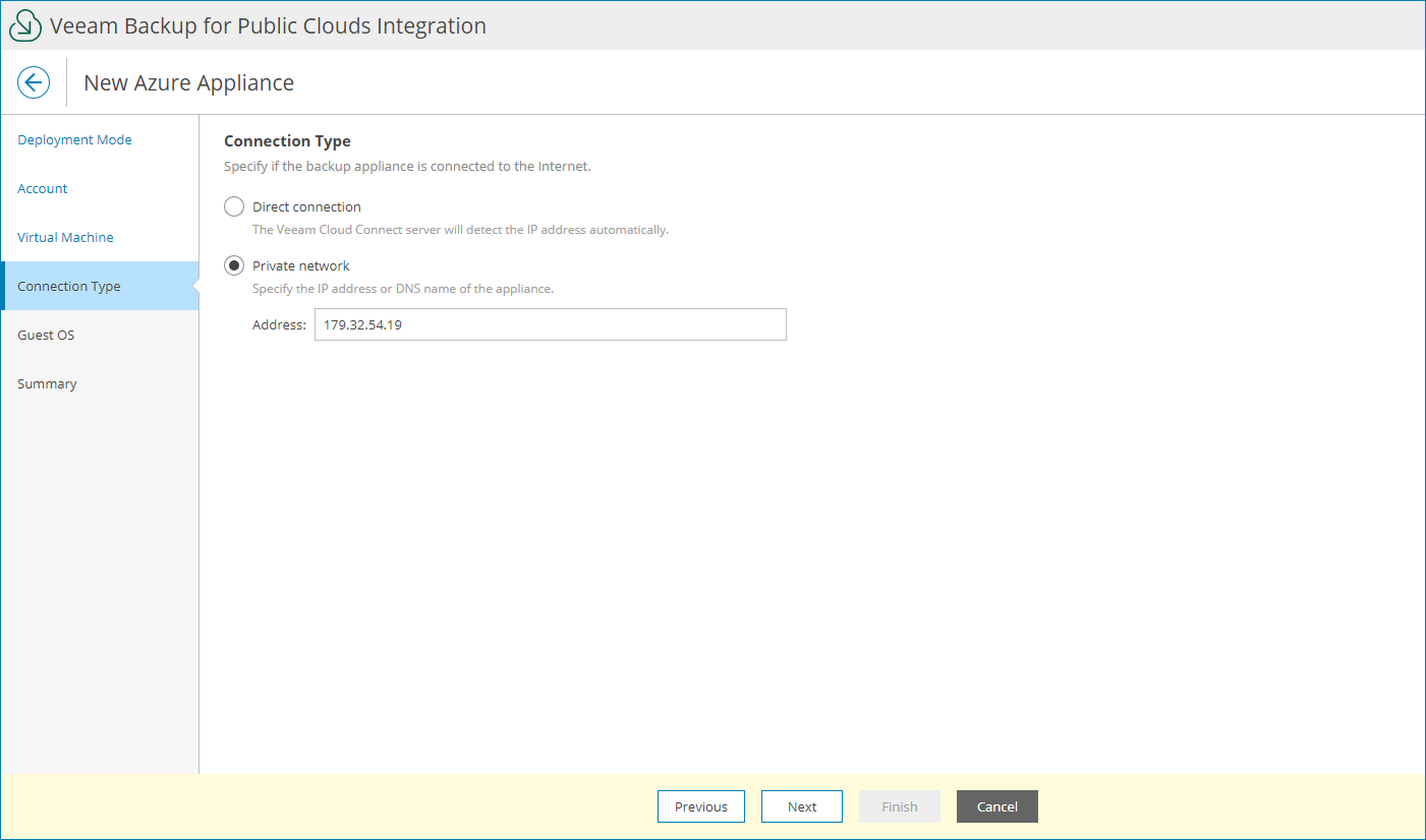 Specify Connection Type