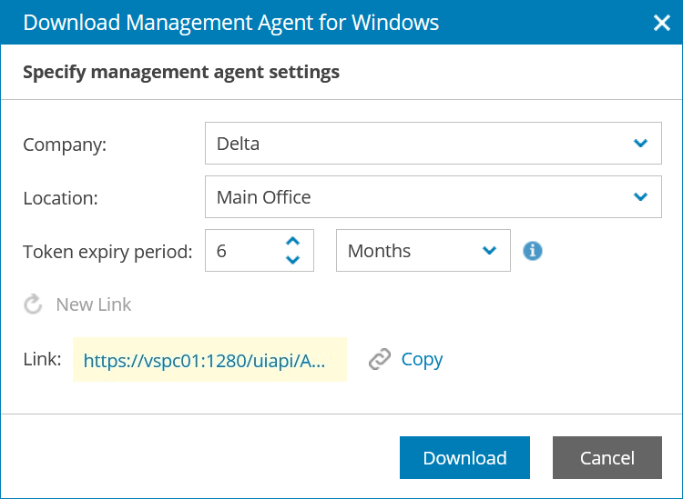 Copy Management Agent Link