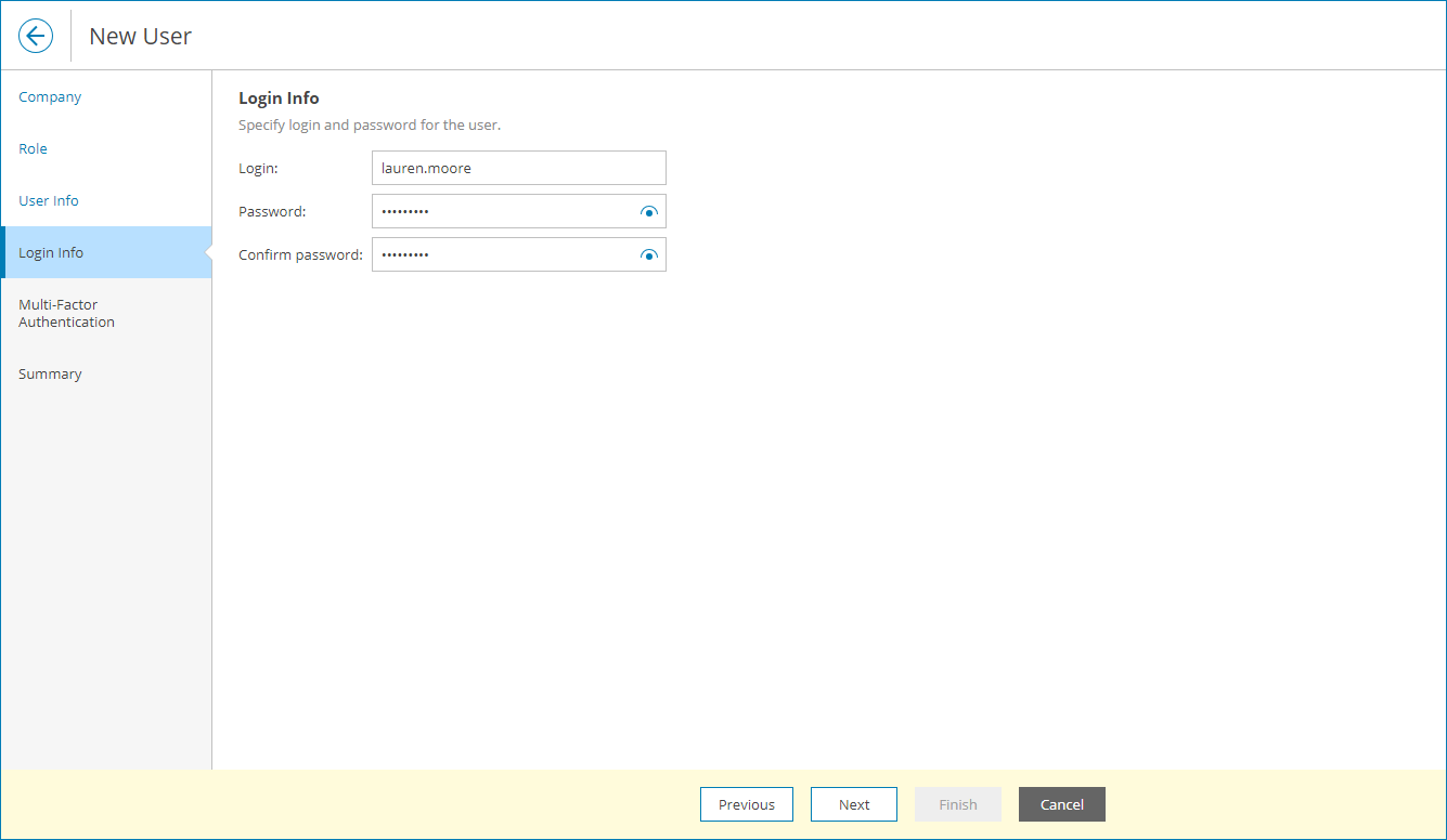 Specify User Credentials