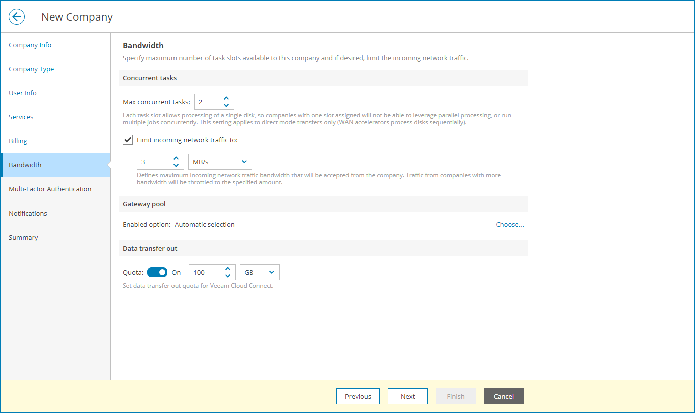 Specify Throttling Settings