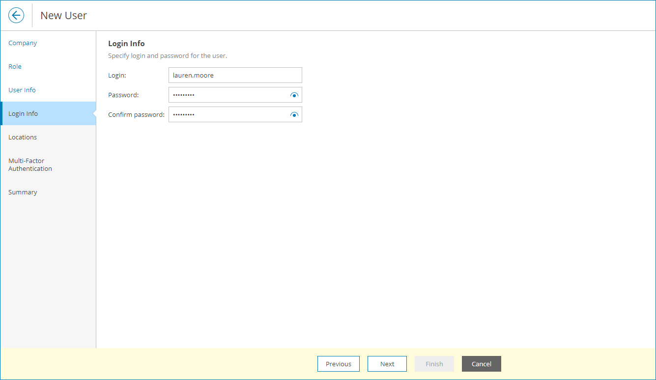 Specify User Credentials