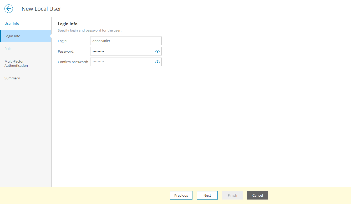 Specify User Credentials
