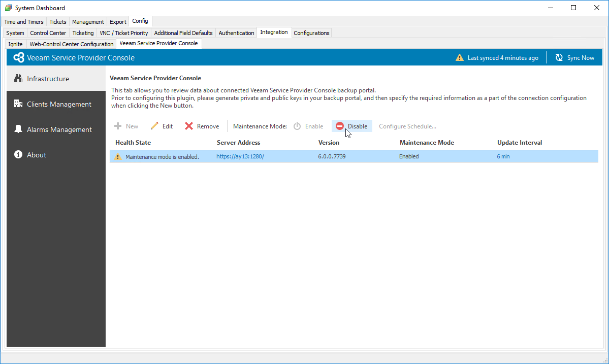 ConnectWise Automate Disable Maintenance Mode