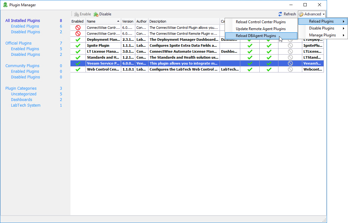 Reload Database Agent