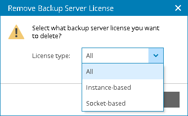 Deleting Veeam Backup & Replication License