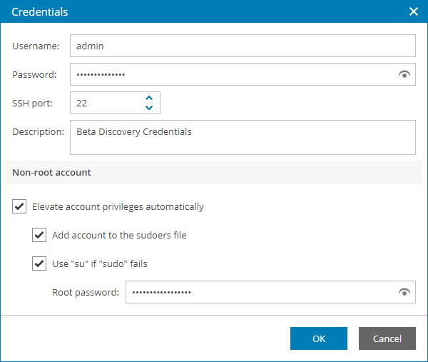 Specify Linux Credentials