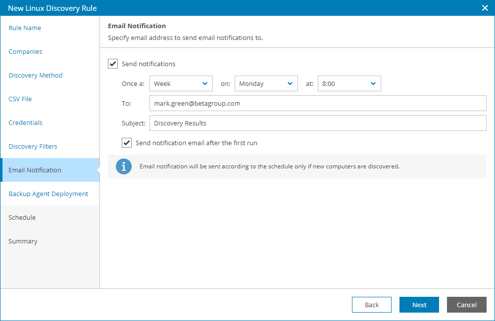 Configure Discovery Notifications
