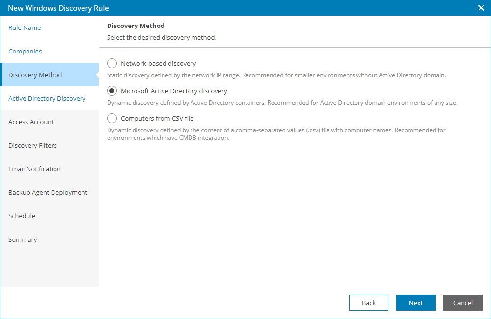 Choose Discovery Method