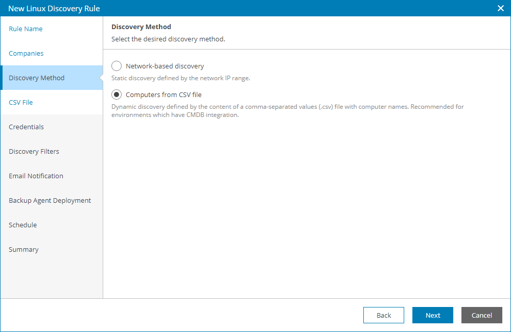 Choose Discovery Method