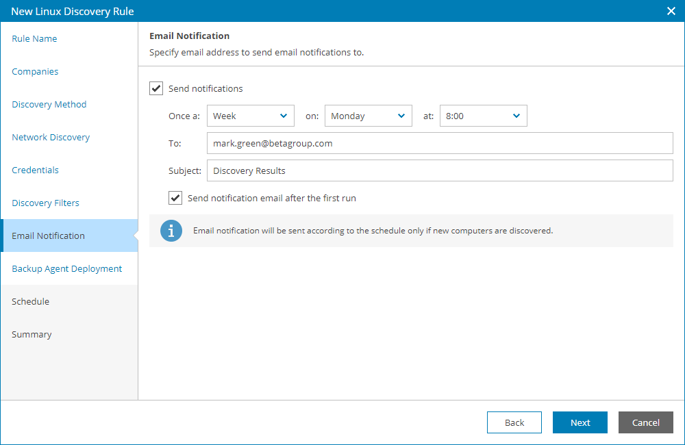 Configure Discovery Notifications