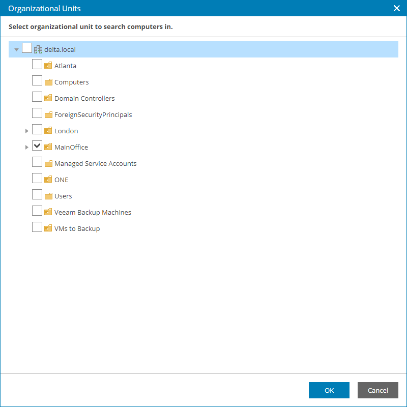 Choose Organizational Units