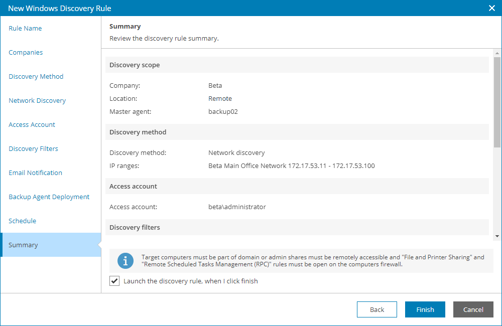 Review Discovery Settings