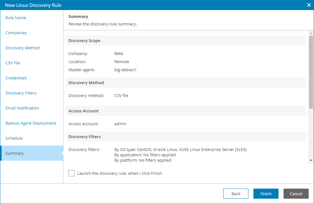 Review Discovery Settings