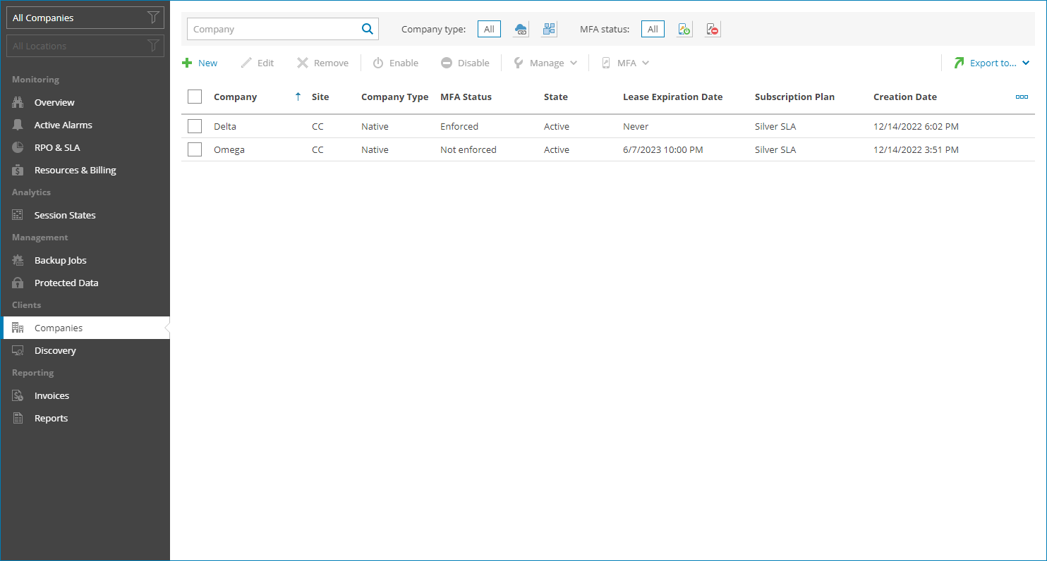 Export Company Details