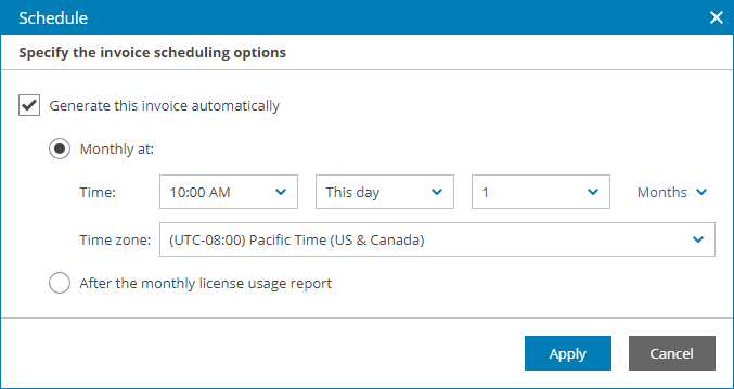 Configure Invoice Schedule
