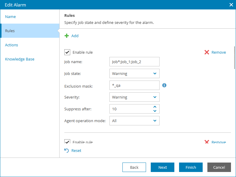 Customize Alarm Rules