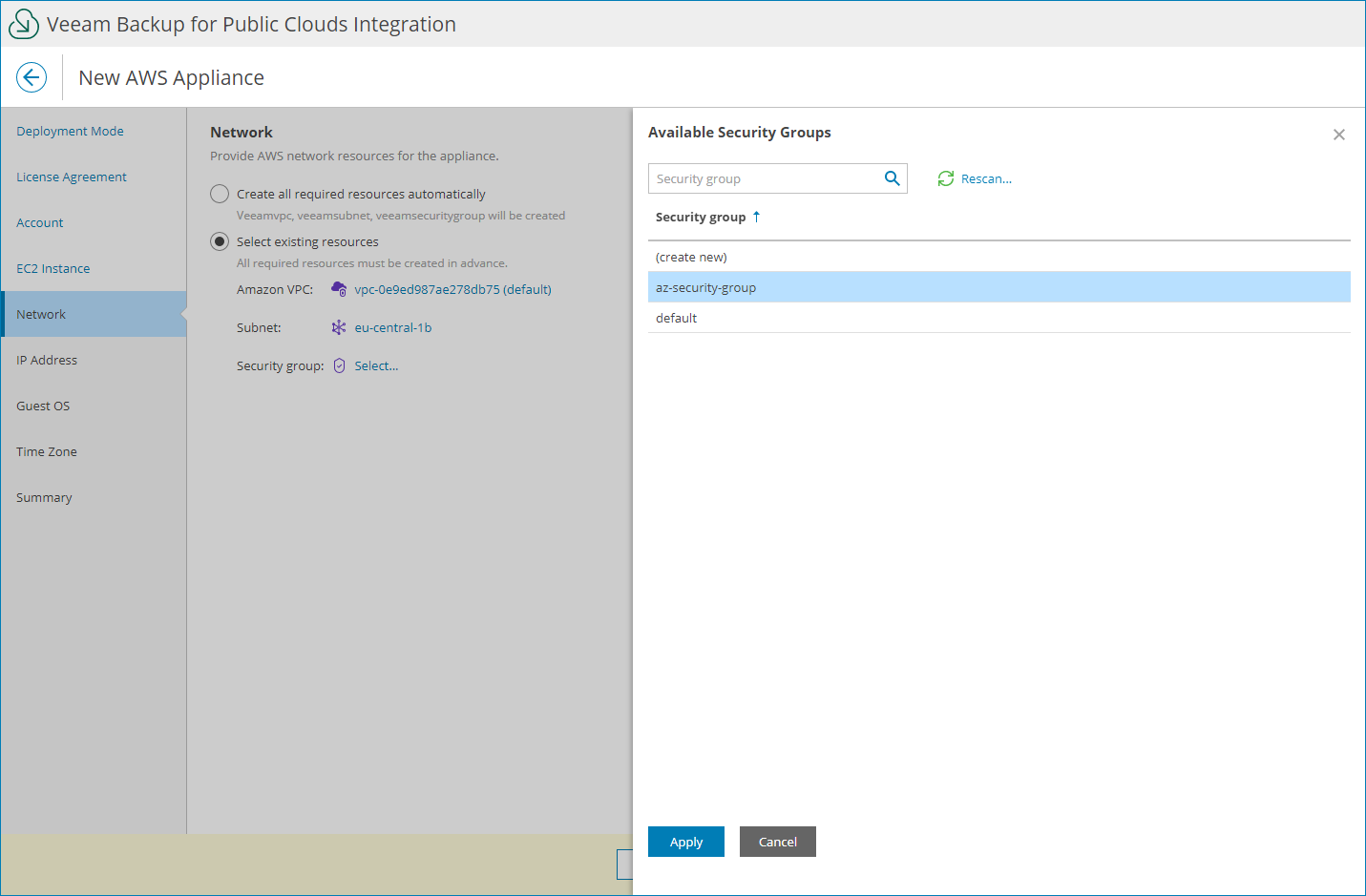 Specify Network Resources