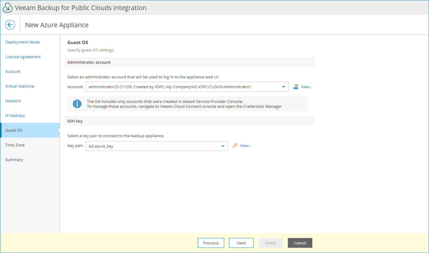 Specify Guest OS Credentials