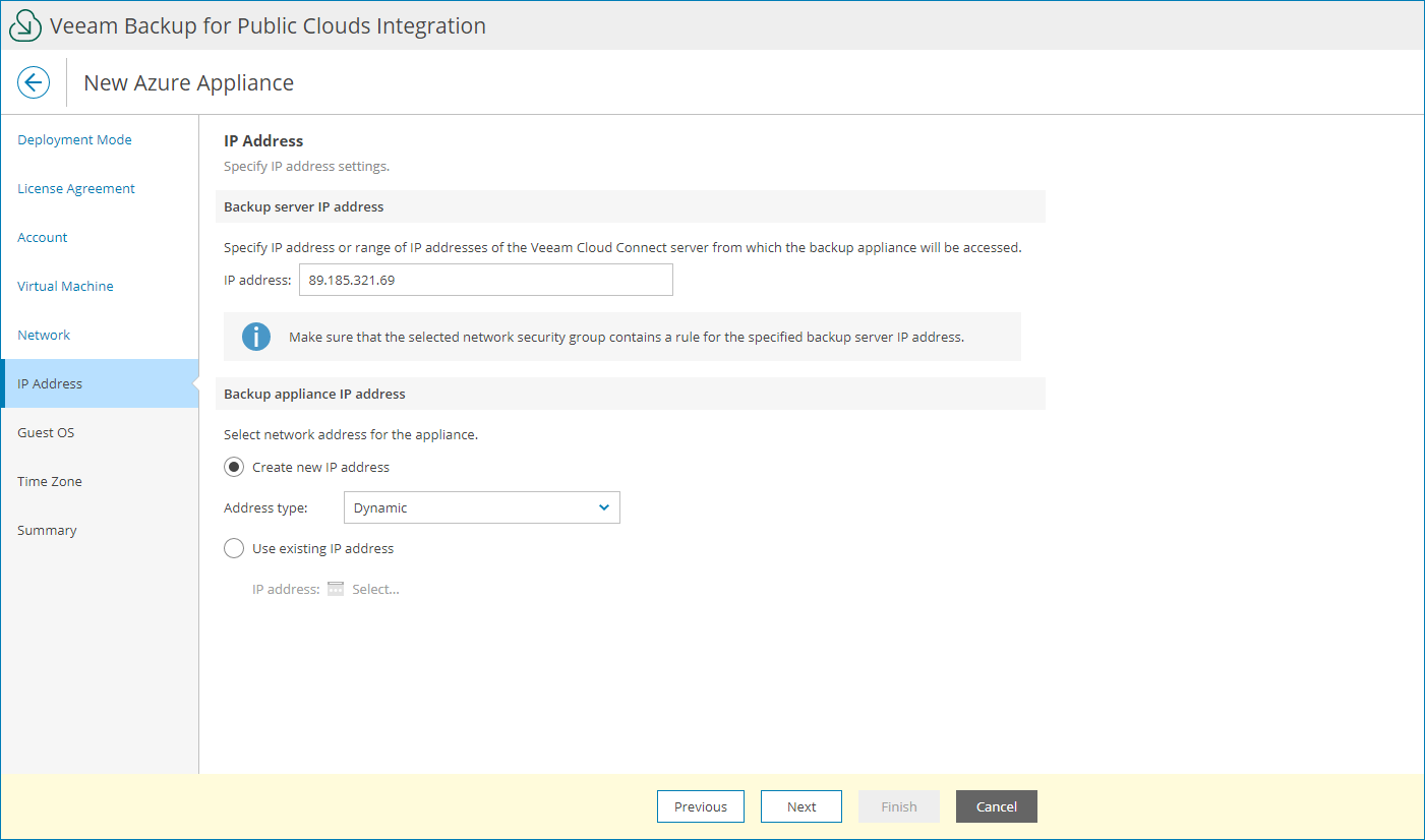 Specify IP Address Settings