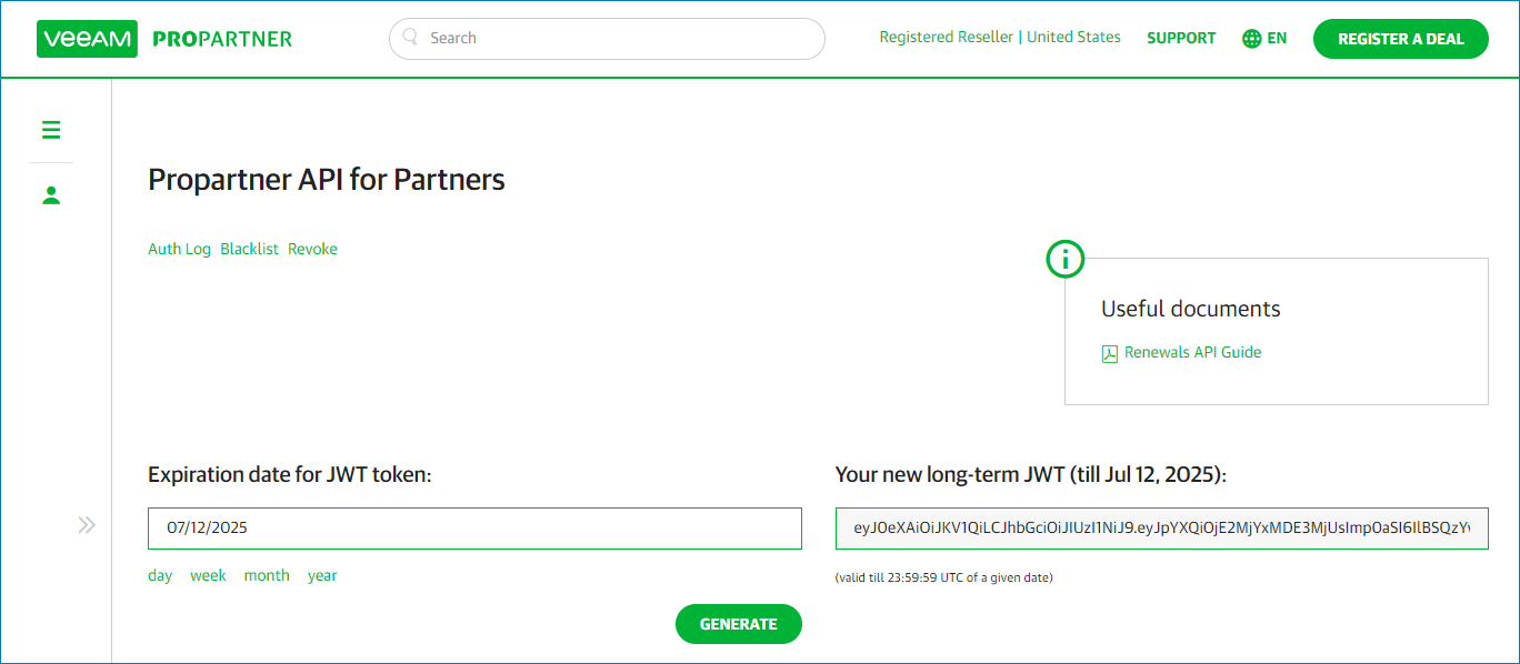 Generate Connection Token