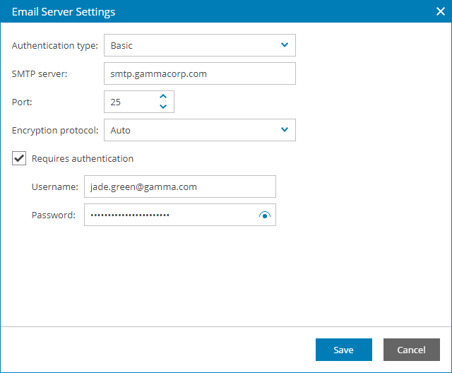 Specify SMTP Server Settings