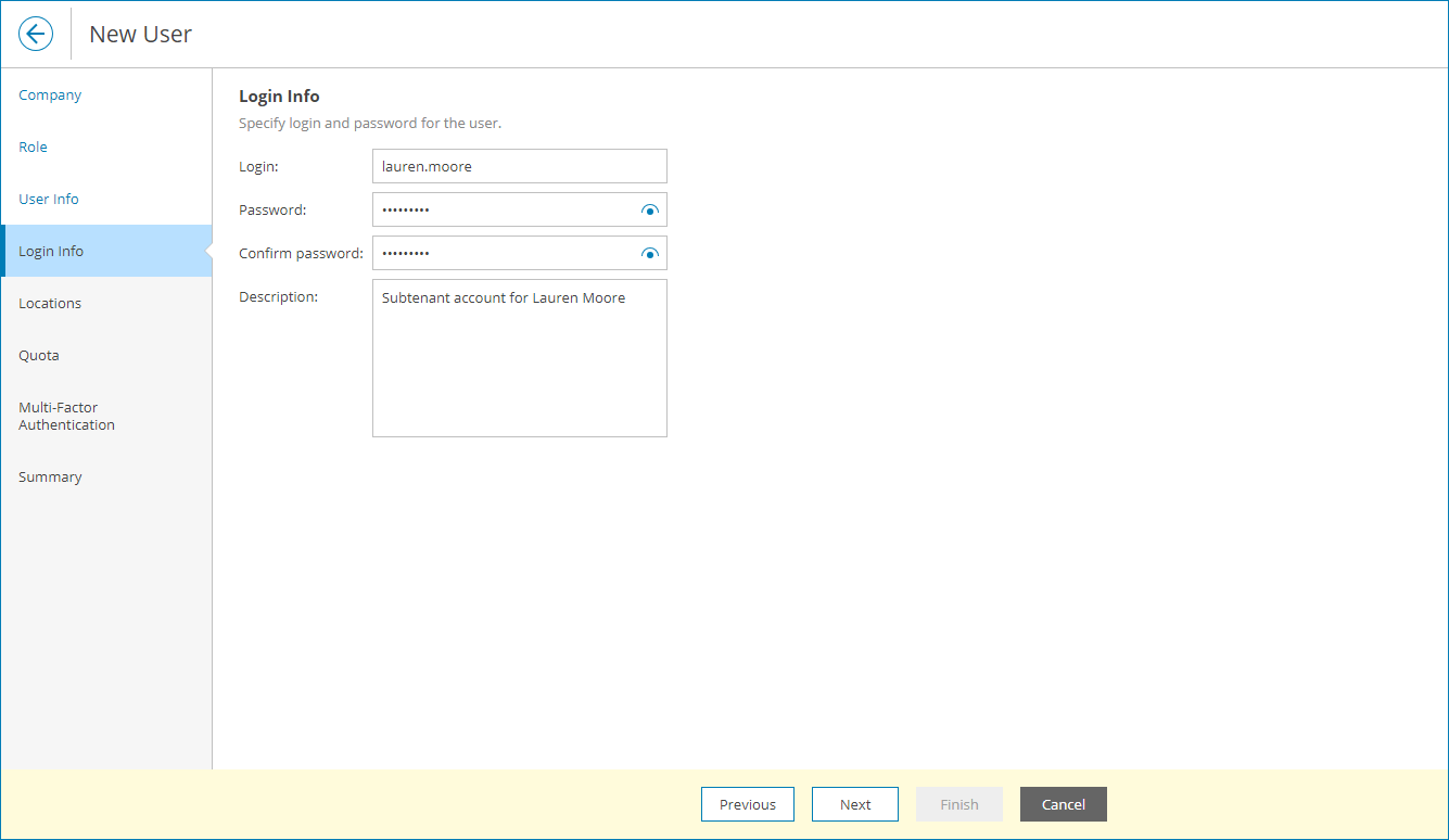 Specify User Credentials