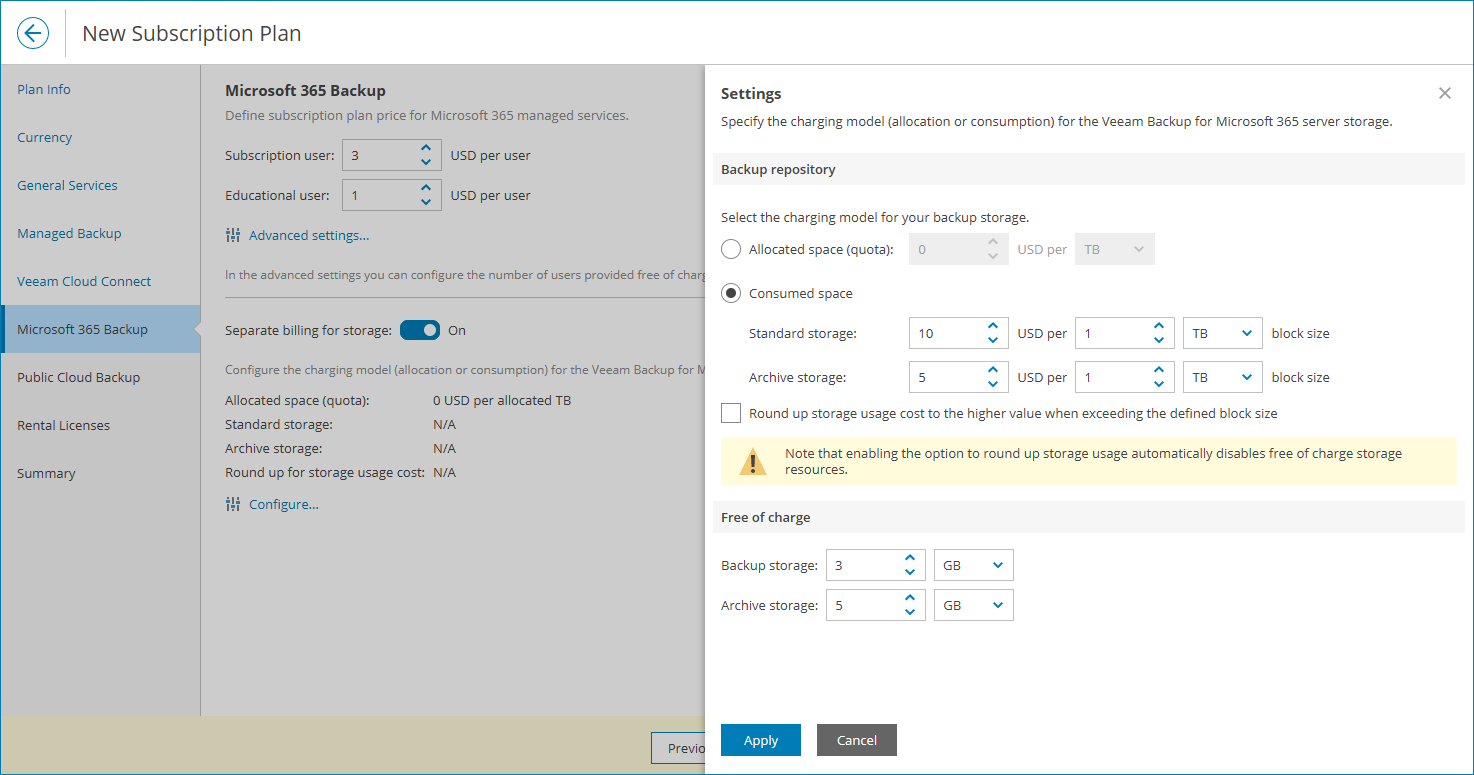 Specify Storage Settings