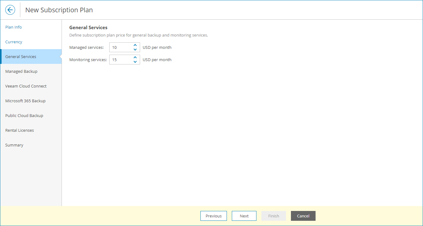 Specify Service Fees