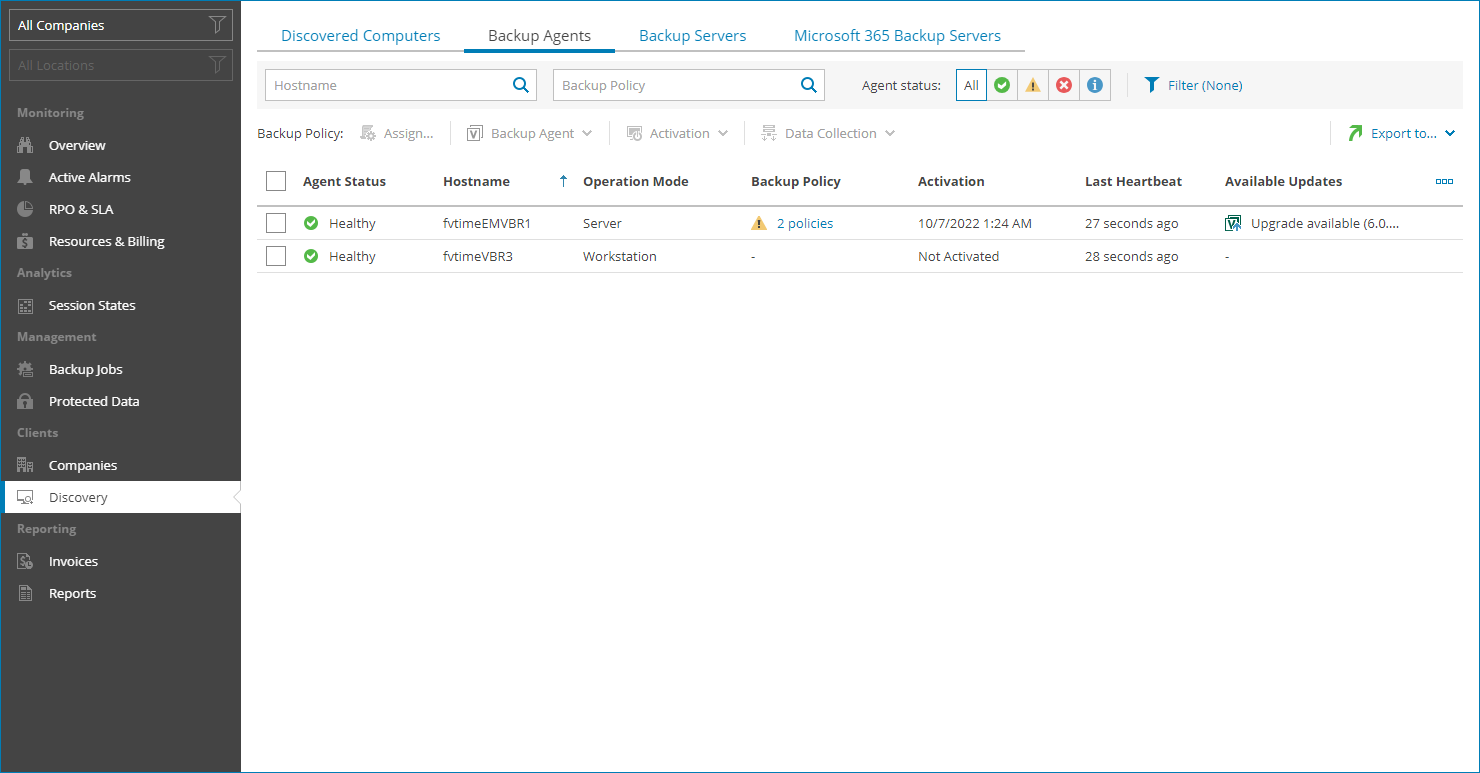 Check Backup Agent Version