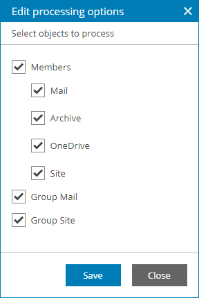 Specify Processing Options