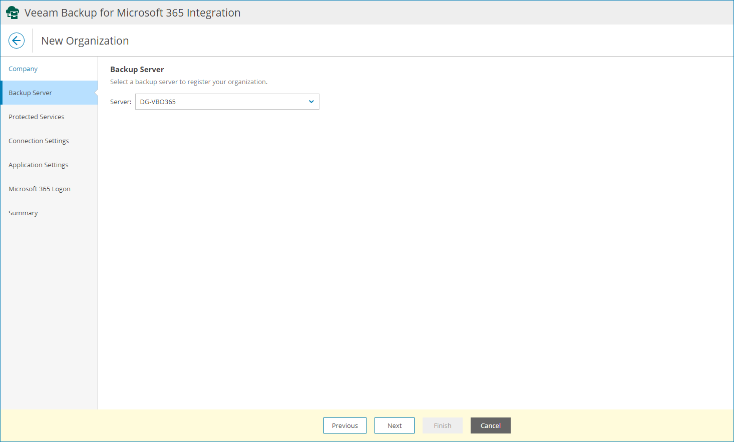 Select Backup Server