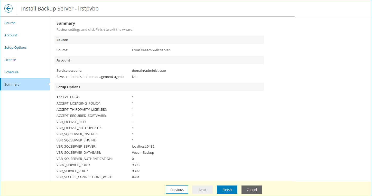 Review Deployment Settings