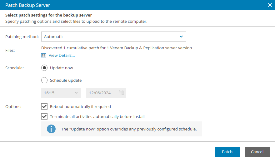 Applying Patches to Veeam Backup & Replication Servers