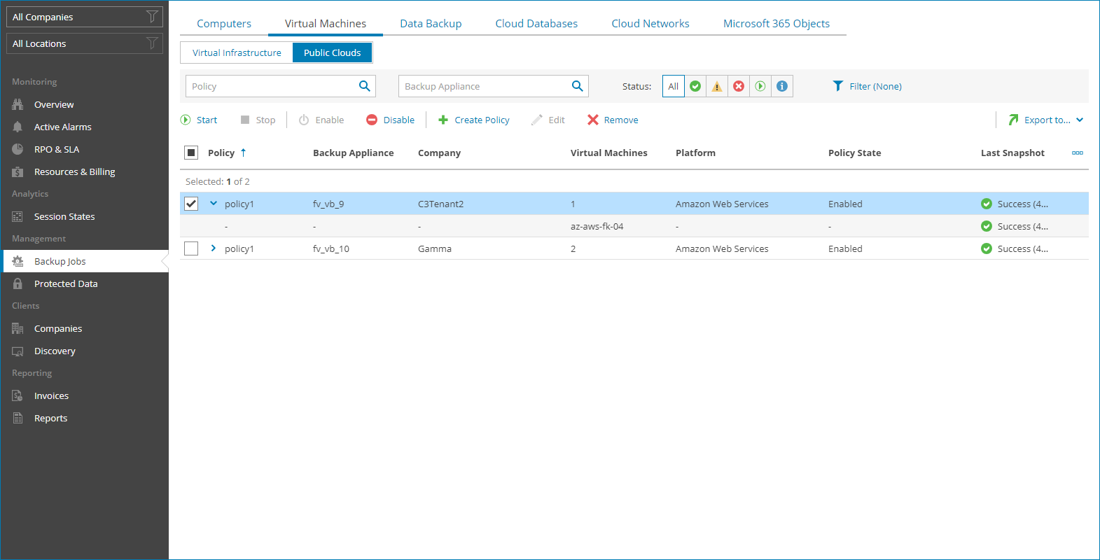 View Cloud VM Job Details