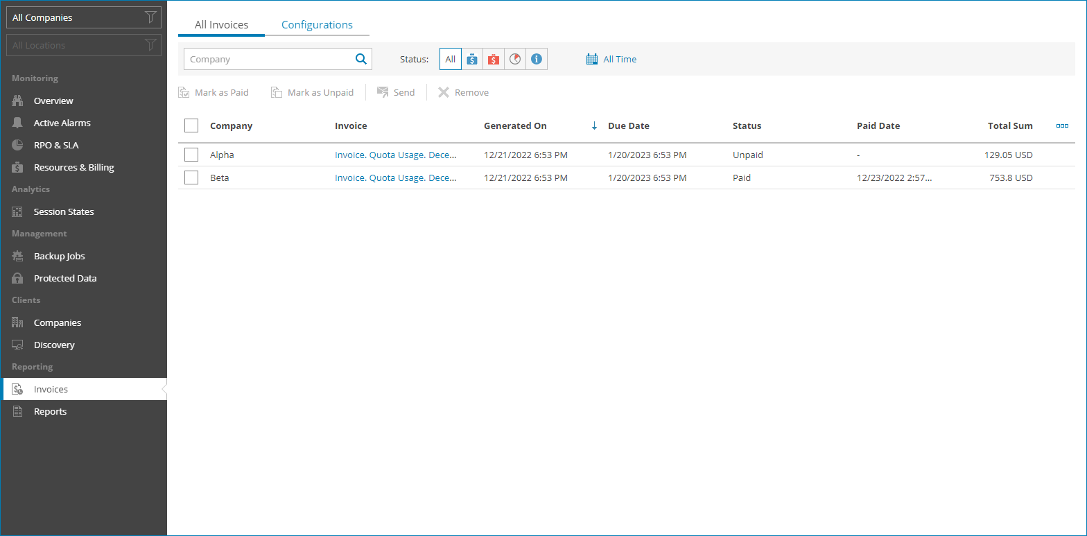 View Invoice Details