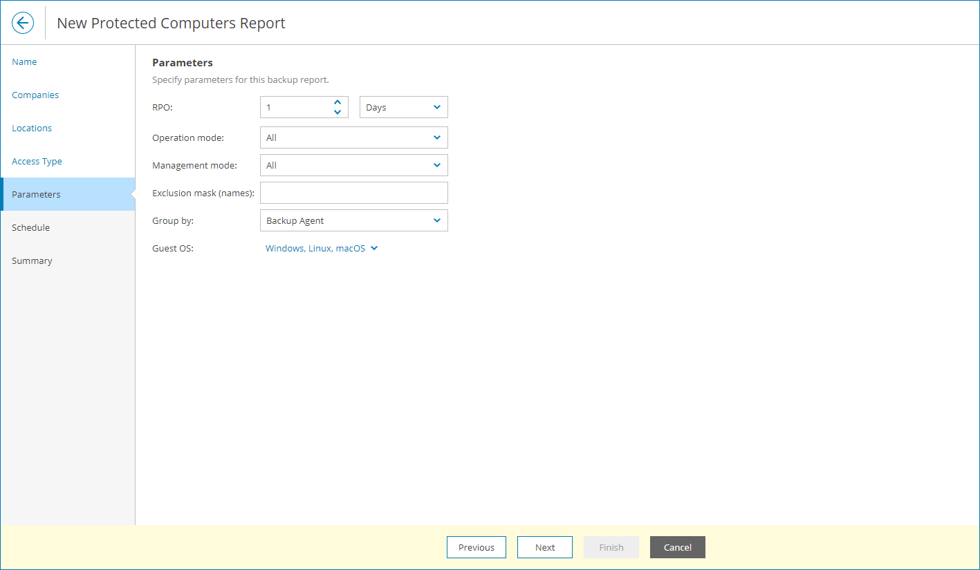 Specify Report Parameters