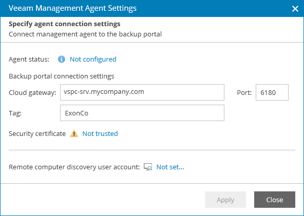 Specify Master Agent Settings