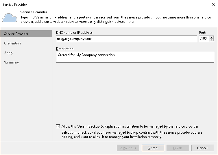 Connect Backup Server