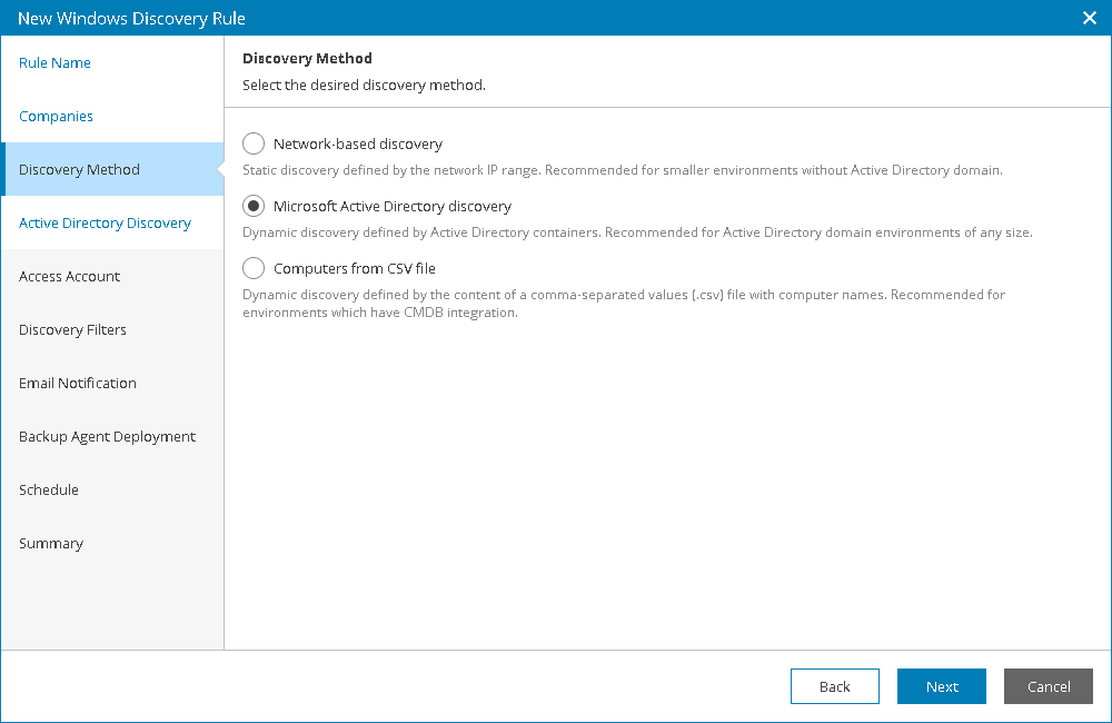 Choose Discovery Method