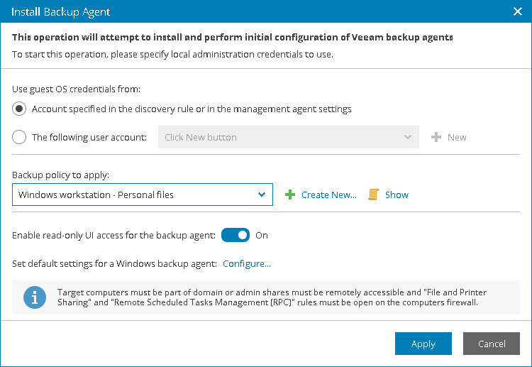 Install Backup Agents