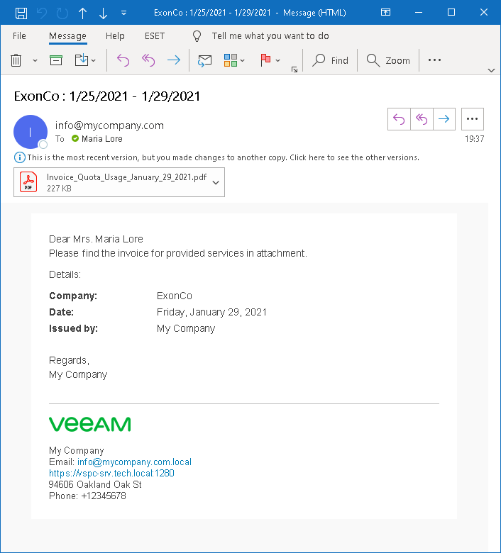 Check Invoice Email Notification