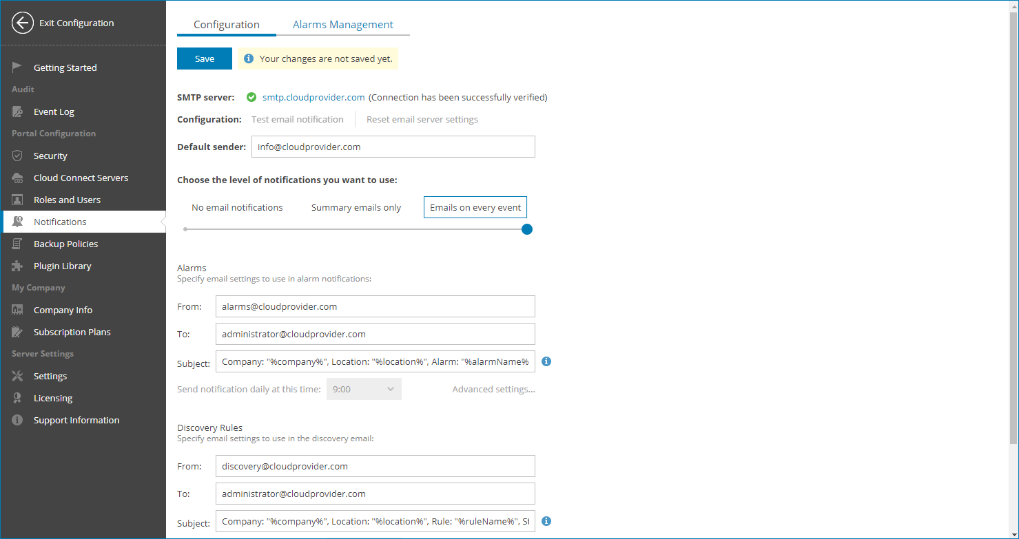 Configure Notification Settings