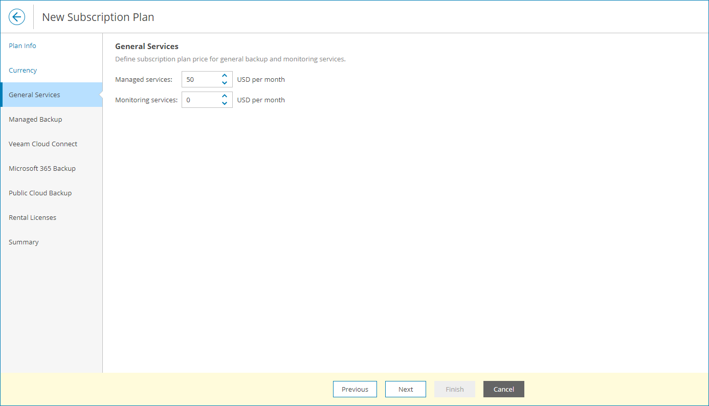 Specify General Services Rates