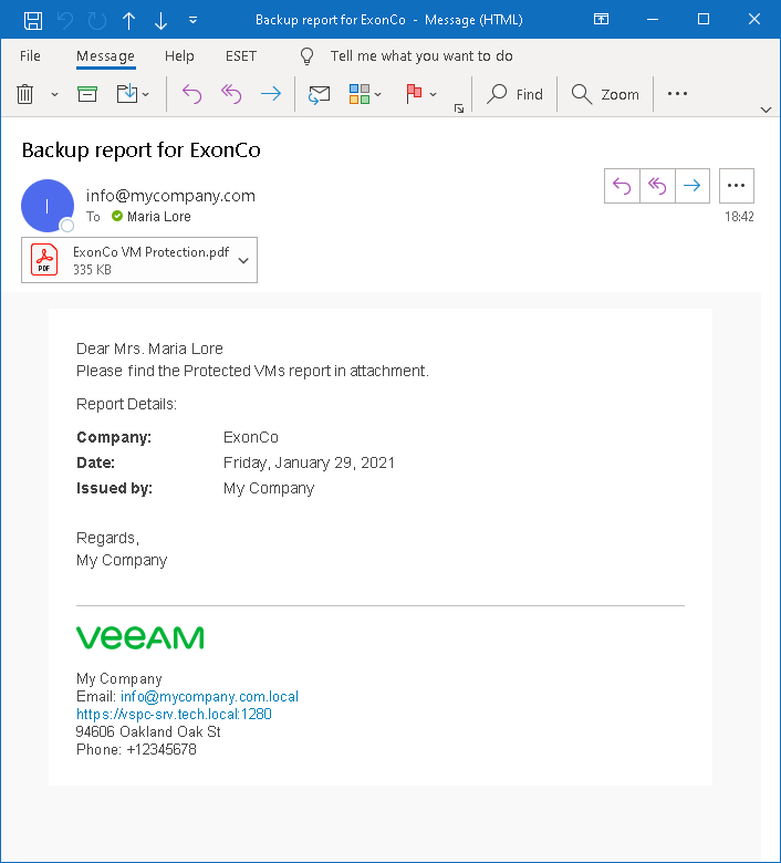 Check report email notification