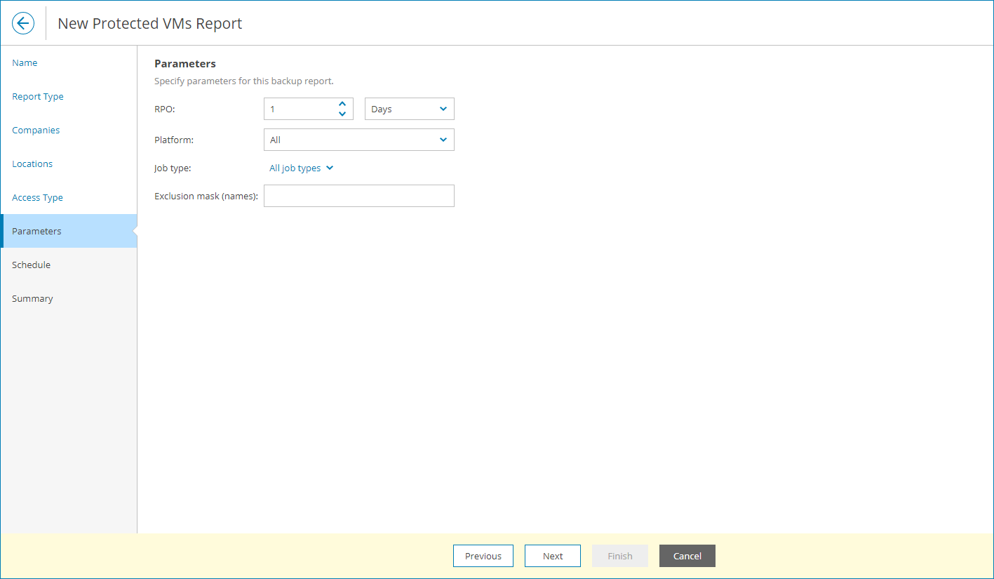 Specify Report Parameters